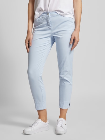 Cambio Spodnie materiałowe o kroju regular fit z kieszenią z wypustką model ‘Stella’ Błękitny 4