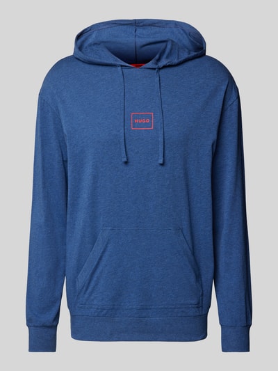 HUGO Hoodie mit Label-Print Modell 'Laze' Marine 1