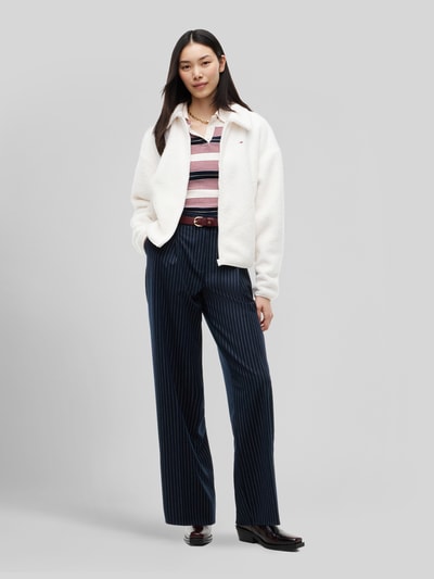Tommy Jeans Boxy Fit Teddyjacke mit Label-Patch Weiss 1
