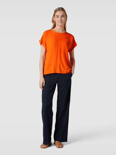 Montego Blusenshirt aus reiner Viskose mit Kellerfalte Dunkelorange 1