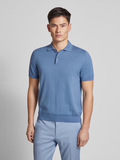 Christian Berg Men Poloshirt mit Label-Detail Jeansblau 4