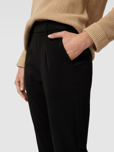 Object Slim fit stoffen broek met steekzakken, model 'Lisa' Zwart - 3