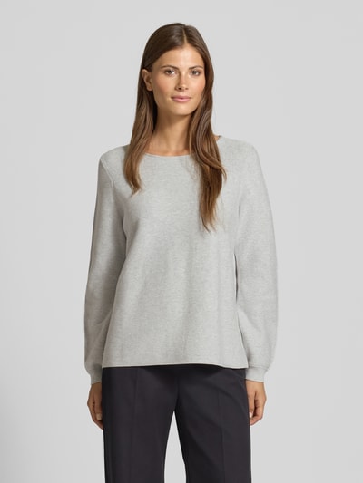 Christian Berg Woman Regular Fit Longsleeve aus reiner Baumwolle in Strick-Optik Mittelgrau Melange 4