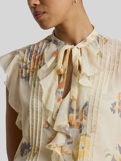Lauren Ralph Lauren Regular Fit Bluse mit Rüschenkragen Sand 3