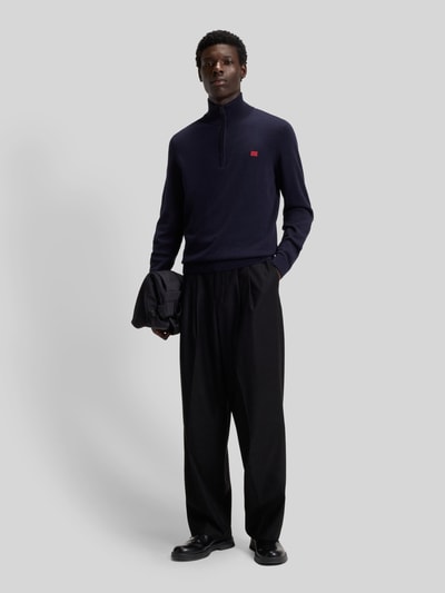 HUGO Regular Fit Troyer aus reiner Baumwolle Modell 'SAN QUINTUS' Marine 1