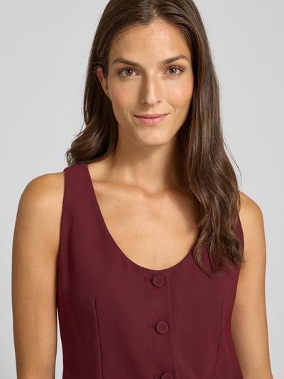 Mango Cropped Weste mit Knopfleiste Modell 'IGUANA' Bordeaux 3
