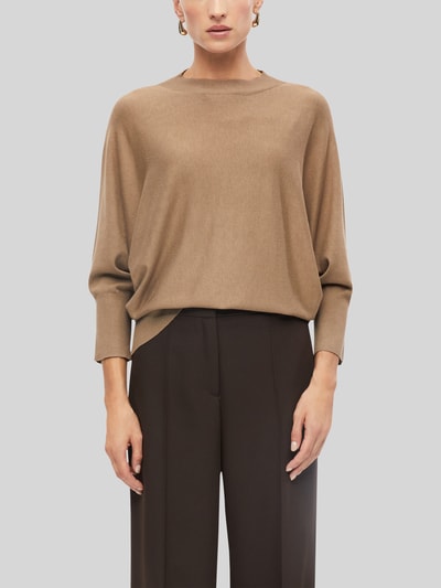s.Oliver BLACK LABEL relaxed fit pullover met vleermuismouwen Taupe - 3