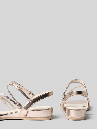 Produktfoto, Sandalen mit Strasssteinbesatz von Tamaris, Optik: Unifarben, Schuhspitze: Abgerundet, Absatzform: Flach, Label-Prägung, Strasssteinbesatz, Dornschließe, Sohle: Strukturiert