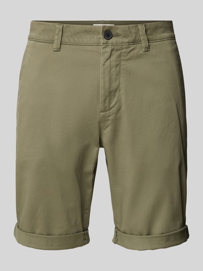 Tom Tailor Denim Slim Fit Chino-Shorts in unifarbenem Design Oliv 2