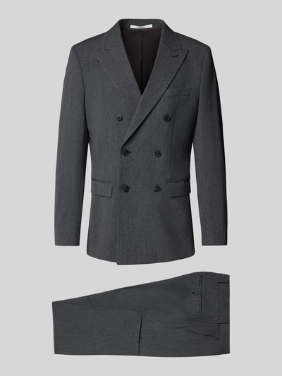 Selected Slim Fit Anzug mit doppelreihigem Sakko Dunkelgrau 1