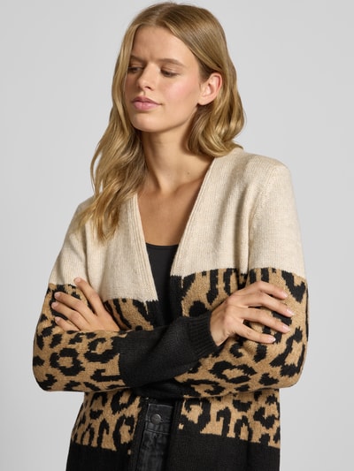 Only Regular Fit Cardigan mit Animal Print Modell 'JADE' Sand 3