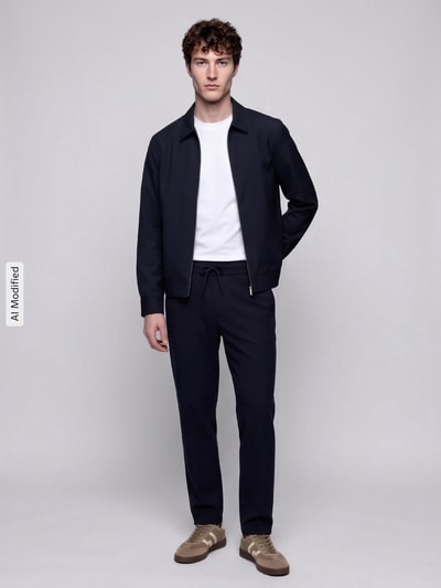 s.Oliver BLACK LABEL Regular Fit Blouson mit Viskose-Anteil Marine 1