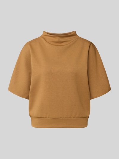 Produktfoto, senfgelbes Regular Fit Sweatshirt mit Baumwoll-Modal-Anteil Modell 'Golli' von OPUS, glatte Textur, lockere Form. Damen Sweatshirt.