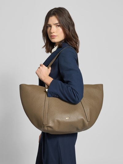 Abro Torba shopper ze skóry model ‘COSMO’ Błotnisty 1