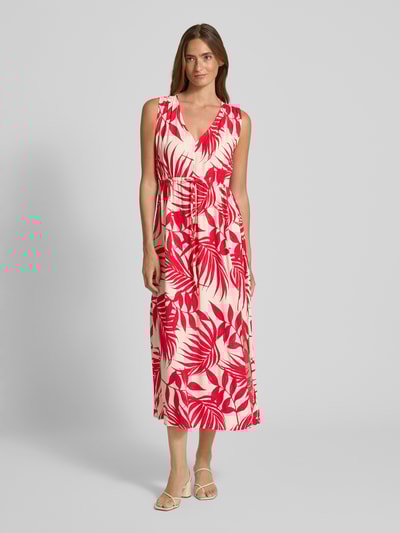 ZABAIONE Midi-jurk van viscose met V-hals Rood - 4