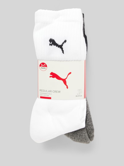 Puma Socken mit Label-Stitching  im 4er-Pack Mittelgrau 3