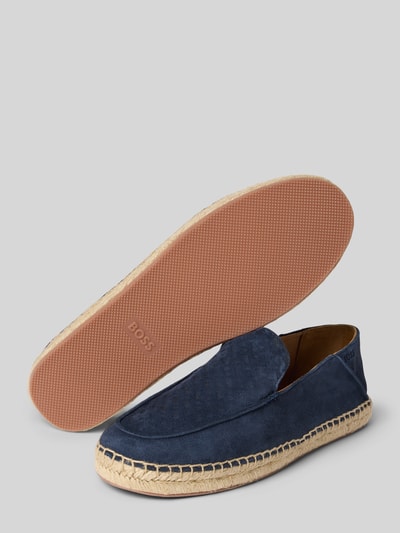 BOSS Lederloafer mit Strukturmuster Modell 'Madeira' Marine 4