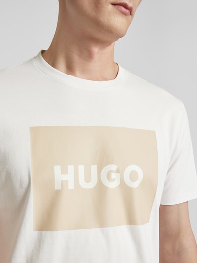 HUGO T-Shirt mit Label-Print Modell 'DULIVE' Weiss 3