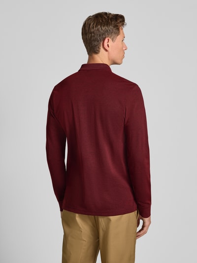 Christian Berg Men Regular fit poloshirt in design met lange mouwen Bordeaux - 5