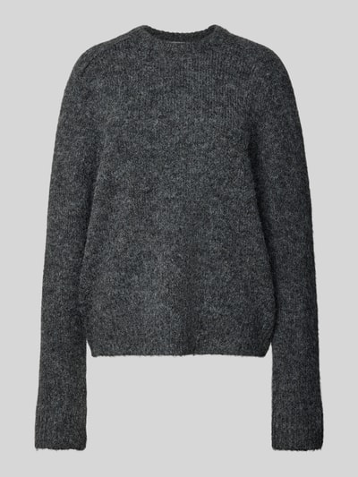 Jake*s Casual Oversized gebreide pullover met ribboorden Donkergrijs gemêleerd - 2