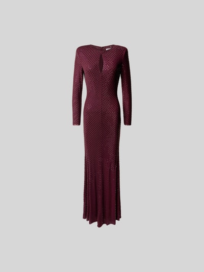 Self-Portrait Abendkleid mit Ziersteinbesatz Bordeaux 2