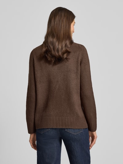 Jake*s Casual Strickpullover mit Stehkragen Dunkelbraun 5