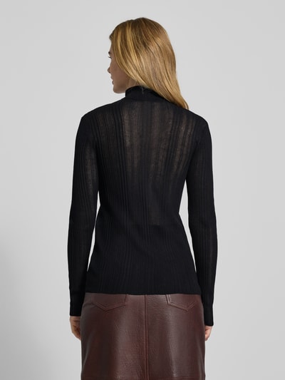 My Essential Wardrobe Gebreide pullover met col, model 'Haddis' Zwart - 2