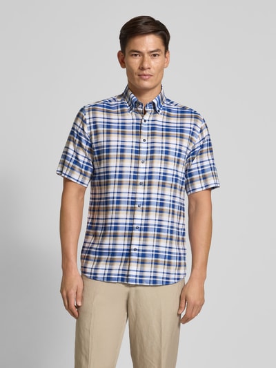 ETERNA Modern fit zakelijk overhemd met 1/2-mouwen Marineblauw - 4