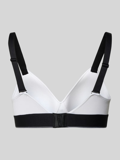 Produktfoto, Slim Fit Bralette mit Logo-Stitching von Calvin Klein Underwear in Weiß und Schwarz, elastischer Material-Mix, Hakenverschluss