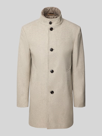 JOOP! Collection Lange jas van wolmix met opstaande kraag, model 'Maico' Beige - 2