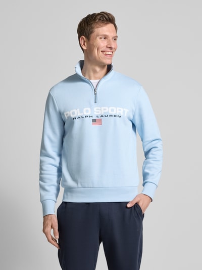 Polo Sport Sweatshirt mit Stehkragen Hellblau 4