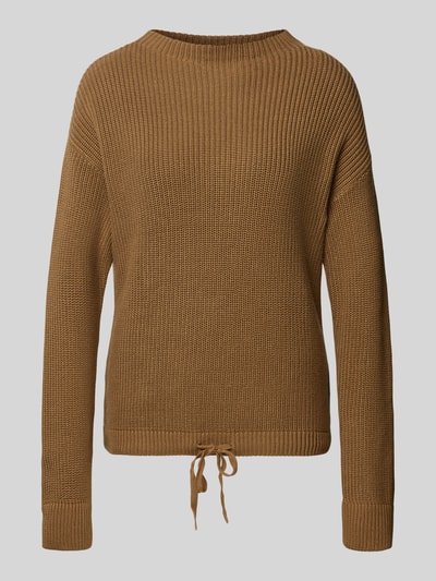 Jake*s Casual Gebreide pullover met strikdetail Hazelnoot - 2