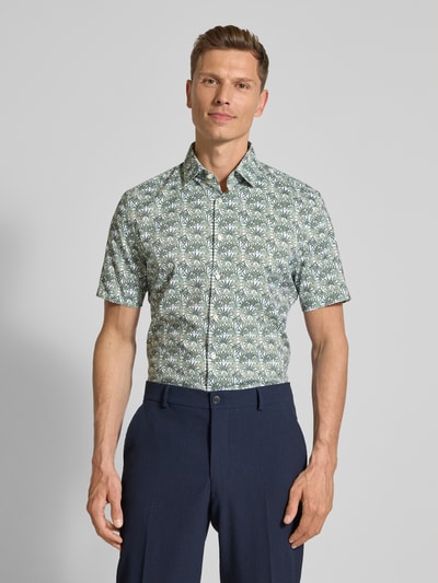 Jake*s Slim Fit Business-Hemd mit Knopfleiste Gruen 4