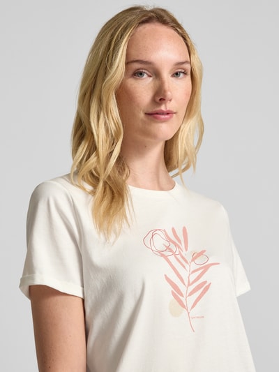 Tom Tailor Regular Fit T-Shirt aus reiner Baumwolle Offwhite 3