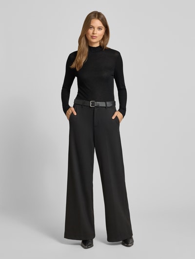 Rich & Royal Shirt met lange mouwen van viscosemix met opstaande kraag Zwart - 1