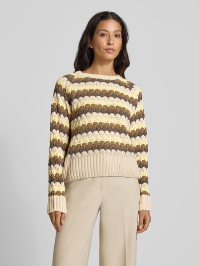 FREE/QUENT Gebreide pullover met ronde hals, model 'NEZZY' Groen - 4