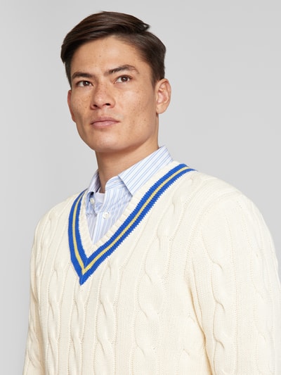 Polo Ralph Lauren Gebreide pullover met kabelpatroon Offwhite - 3