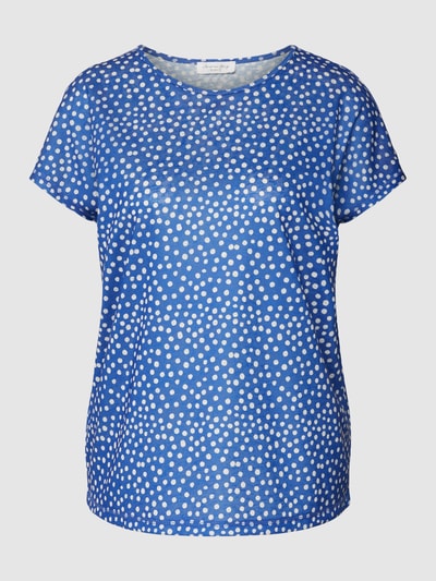 Christian Berg Woman T-shirt met all-over motief Koningsblauw - 2