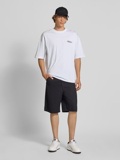 REVIEW Oversized T-Shirt mit Label-Print Weiss 1