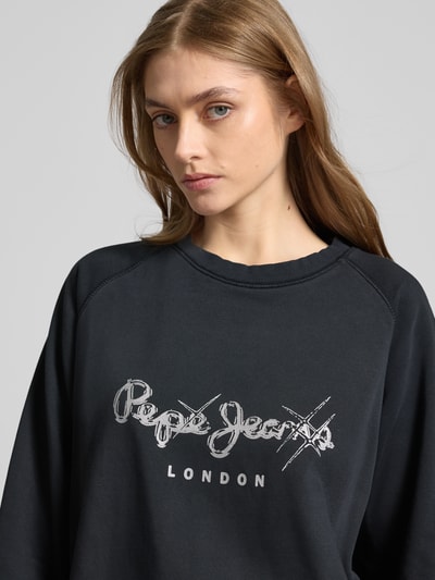 Pepe Jeans Sweatshirt mit Label-Print Modell 'LUPITA' Black 3