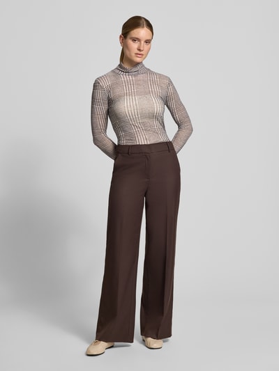 Rich & Royal Slim fit shirt met lange mouwen met opstaande kraag Chocoladebruin - 1