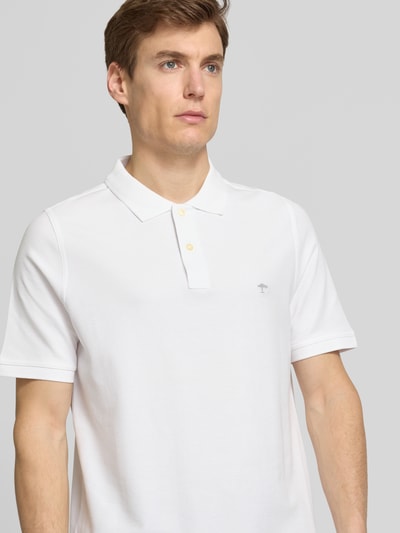 Fynch-Hatton Regular Fit Poloshirt mit Label-Stitching Weiss 3