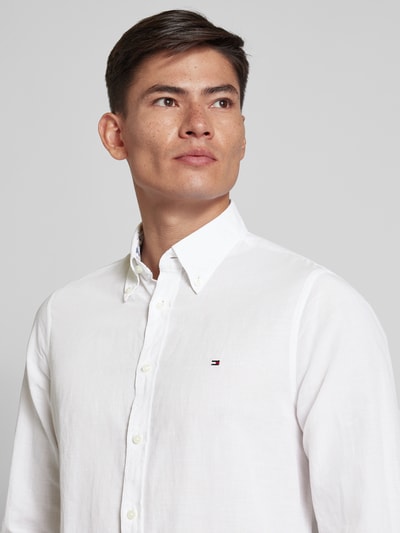 Tommy Hilfiger Tailored Business-Hemd mit Button-Down-Kragen Weiss 3