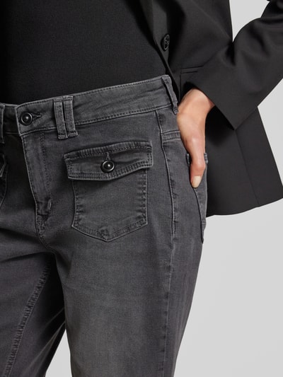 MAC Flared fit jeans van pure viscose met cargozakken Donkergrijs - 3