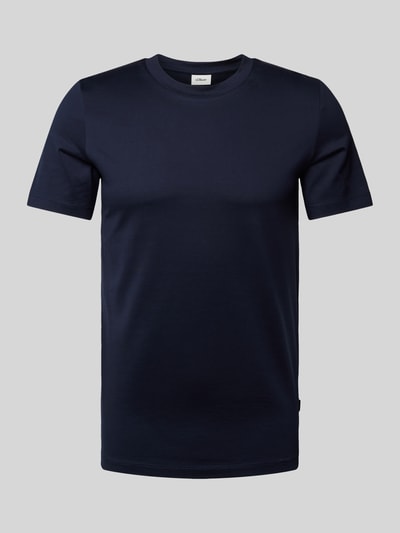 s.Oliver BLACK LABEL Regular fit T-shirt van puur katoen Marineblauw - 2