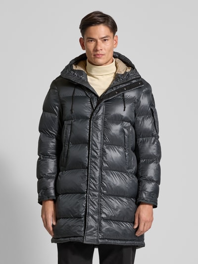 Blauer Usa Regular Fit Steppmantel mit Logo-Applikation Modell 'Aldrich' Graphit 4