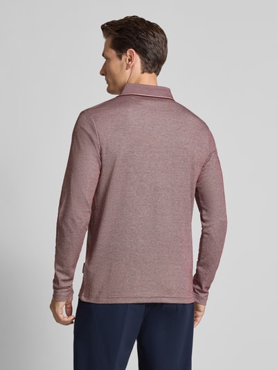 HECHTER PARIS Longsleeve mit Polokragen und kurzer Knopfleiste Bordeaux 5