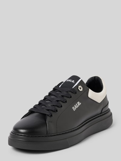 Balr. Sneakers van leer met labelprint, model 'Game Day' Zwart - 1