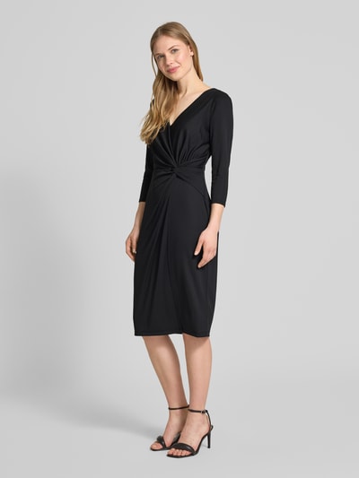 Lauren Ralph Lauren Knielange jurk met knoopdetail, model 'CAROLETTE' Zwart - 1