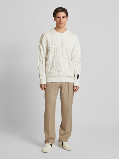 CARLO COLUCCI Gebreide pullover met labelbadge Offwhite - 1